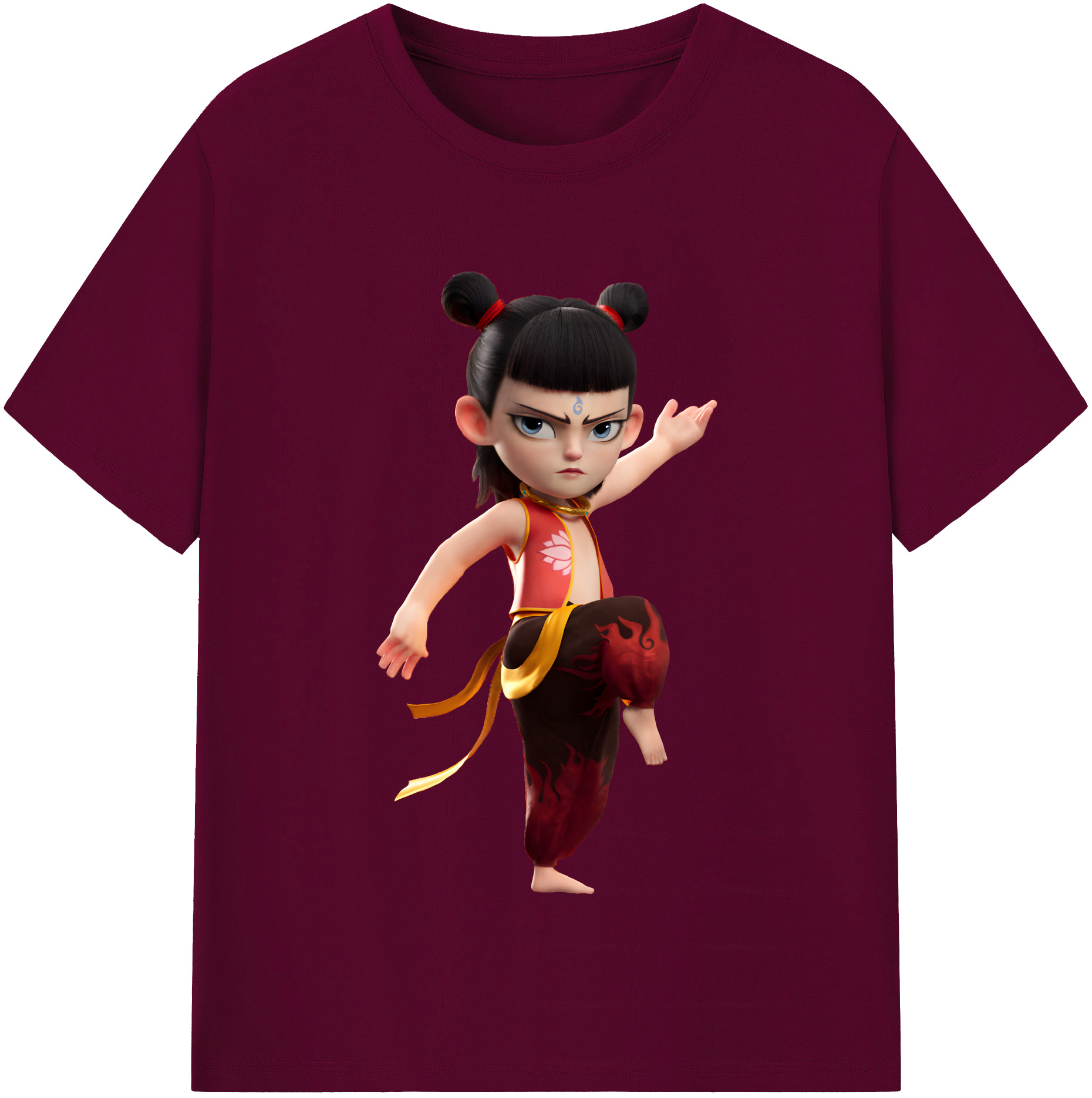 （画像用） Ne Zha 2 ナタ 魔童の大暴れ レディースカジュアルプリントTシャツ（綿100％）